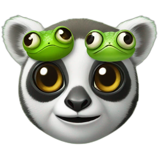 lemur and frog friends emoji