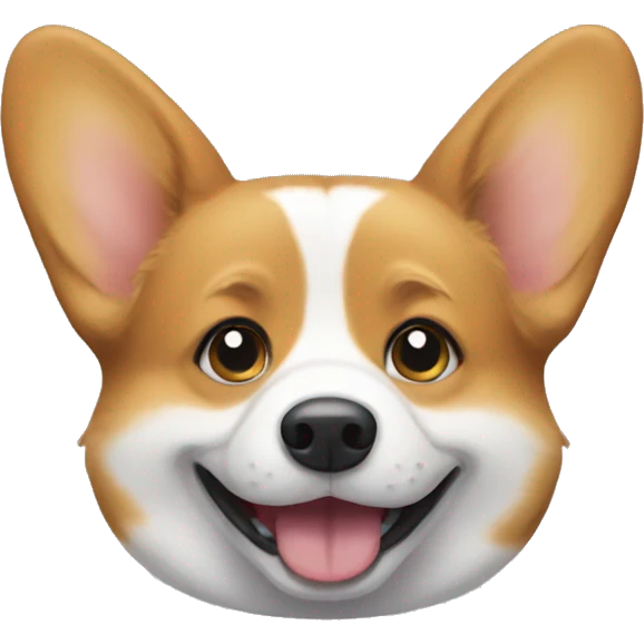 Corgi with happy face emoji