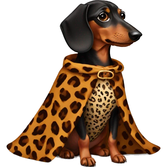 Dachshund wearing Leopard Print Cape  emoji