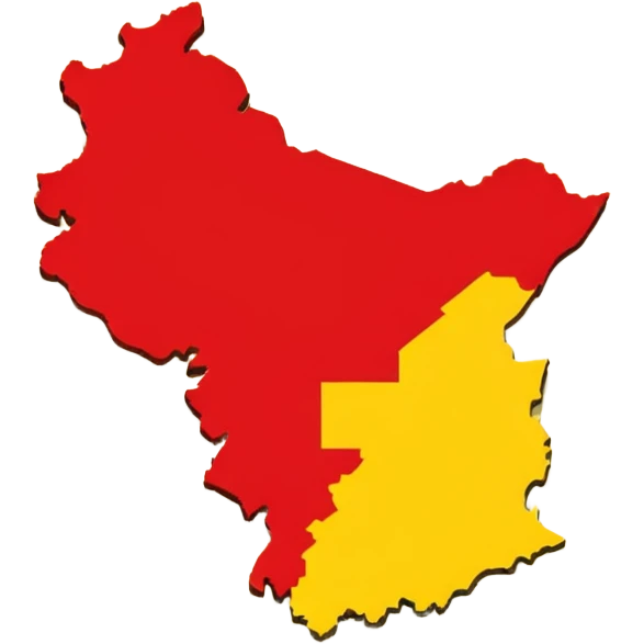 Create a emoji for Karnataka Map typed top yellow and bottom red emoji