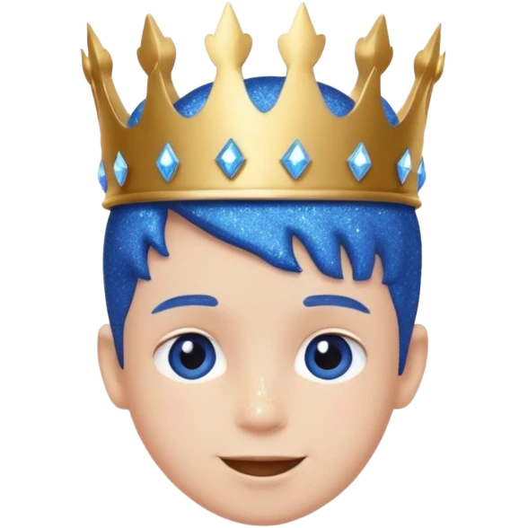 blue Boy happy glitter blue crown emoji