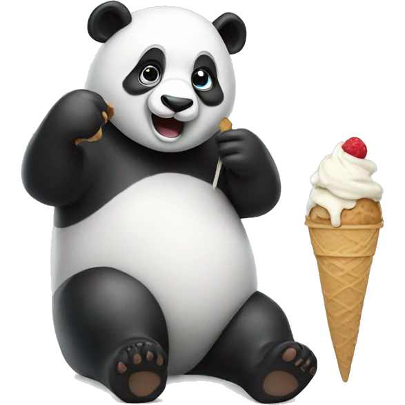 Panda eating ice cream emoji
