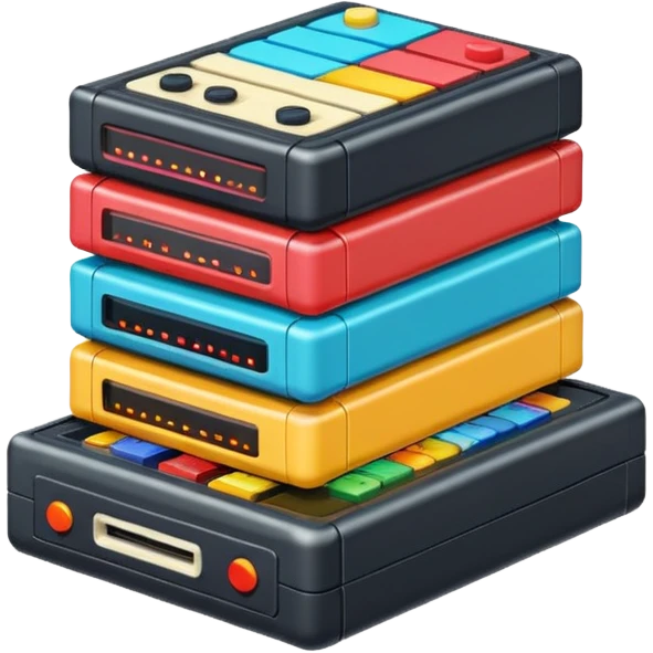 сделай пак на тему компьютерные ретро игры emoji