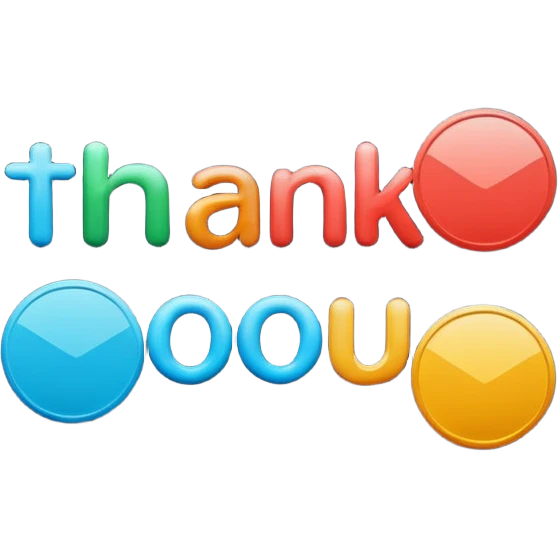 Discord custom emoji, 1:1.
Pop rounded font text "Thank You".
Single color, flat design.
Only simple circles around it.
No hearts, no stars, no sparkles.
High contrast, readable at small size.
 emoji
