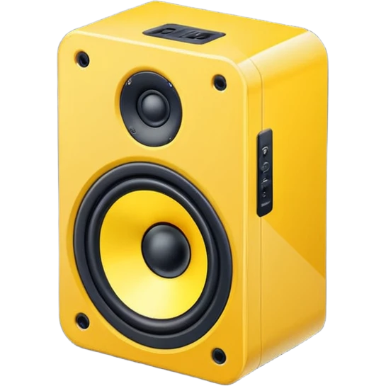 mac os icon yellow audio speaker isometric emoji