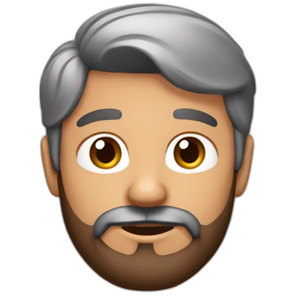Hombre-pelo-rozado-Castaño-barba emoji