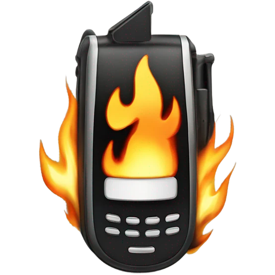 Walkie talkie on fire emoji