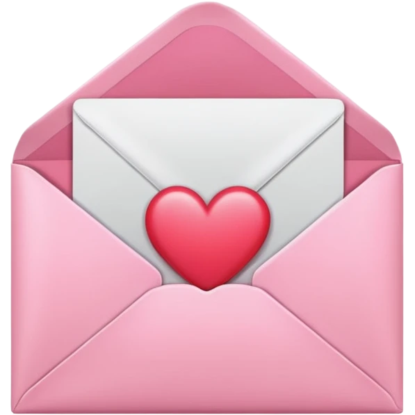 Pink envelope with heart emoji