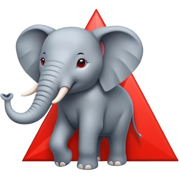 Red triangle with elephant  emoji