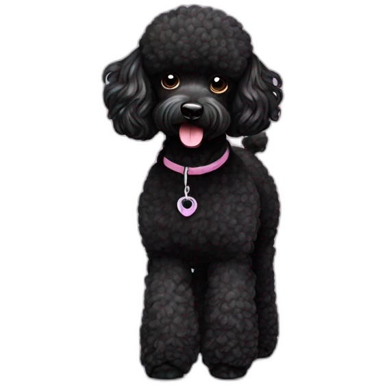 black miniature poodle walking emoji