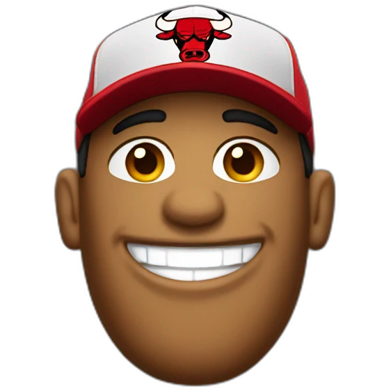 smiling bar simpon wearing a chicago bulls cap emoji