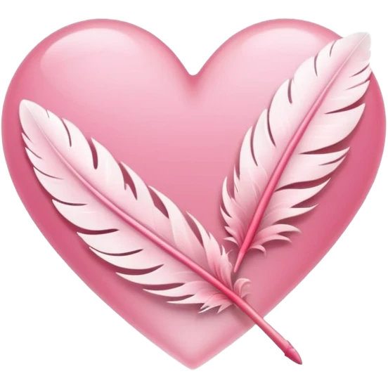 heart with sakura flowers and a floating feather emoji