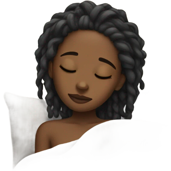 black girl with locs sleeping emoji