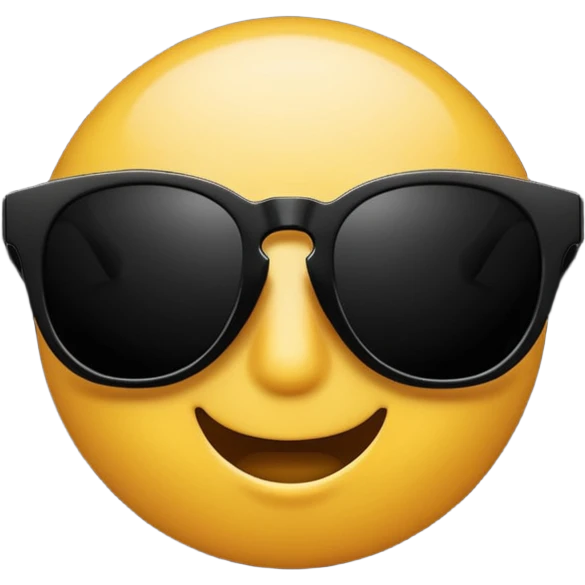 3d style sunglasses all black emoji