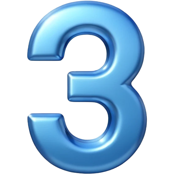 number 30 (thirty) in 3D and blue color emoji