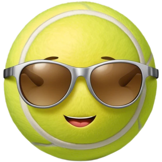 Tennis ball with sunglasses emoji