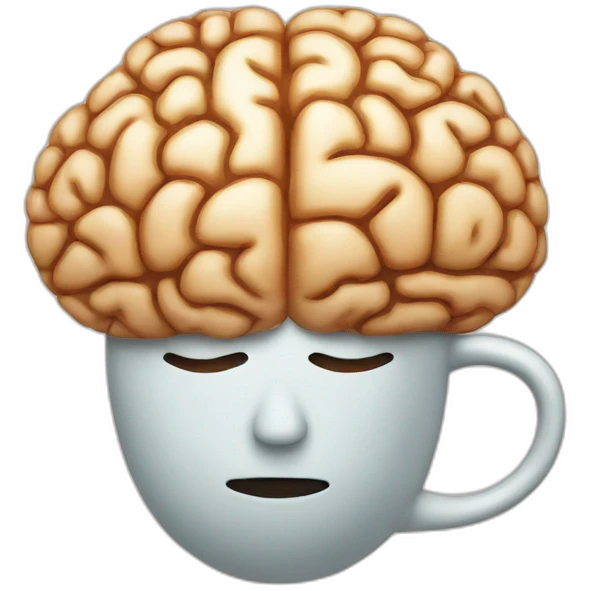 brain with tea emoji