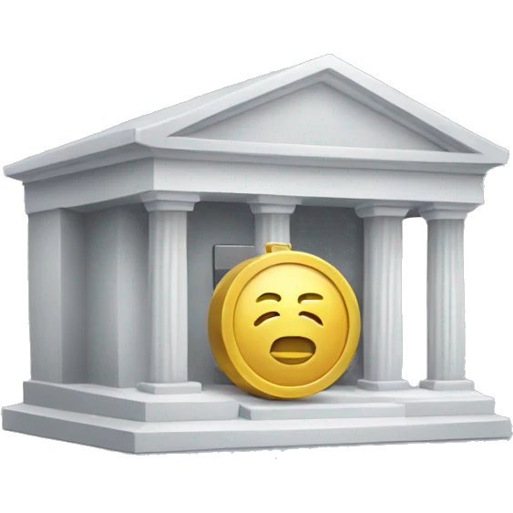Bank with money emoji