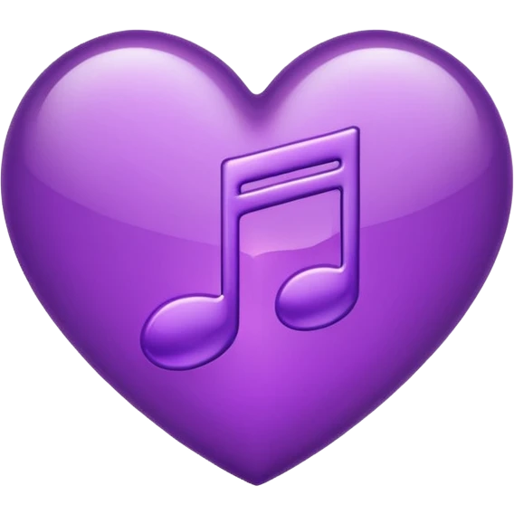 music heart note purple emoji