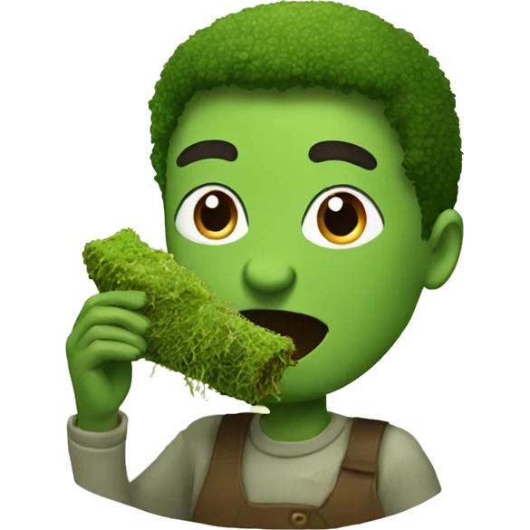 someone eating moss emoji