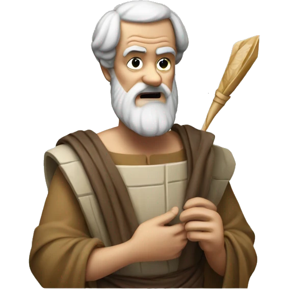 Aristotle holding a papyrus in his hand emoji