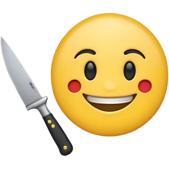 Smiling, holding a knife, emoji  emoji