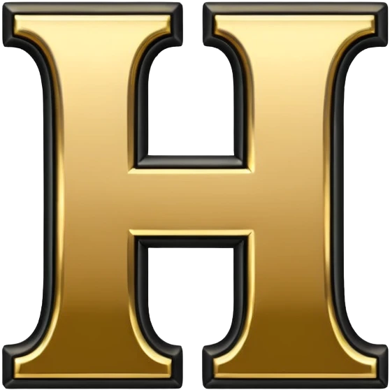 letter H in black and gold emoji
