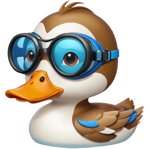 duck with swimming goggles emoji