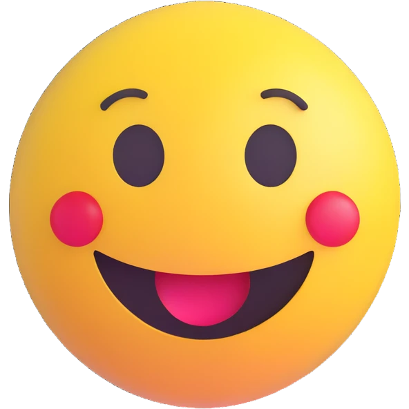 3D smiley emoji, round shape, sparkling face, with the text "fullos" emoji