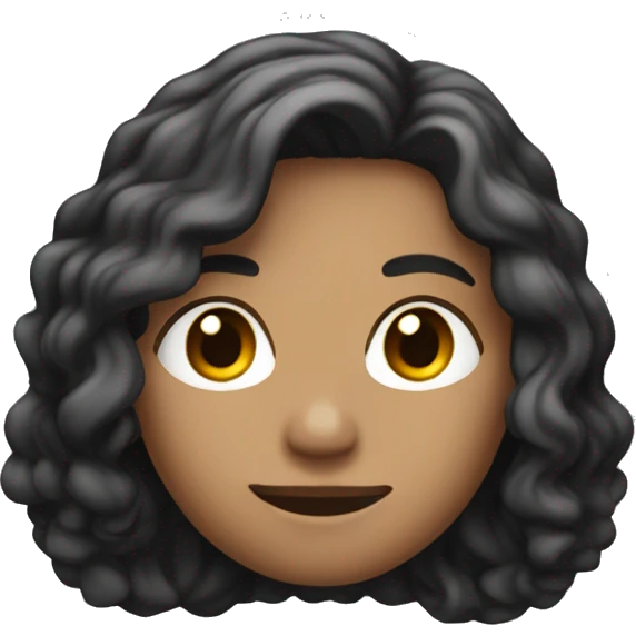 person, long curved hair, skin lightly dark, age is between 27 to 32 emoji