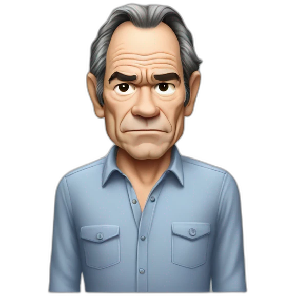 actor tommy lee jones cartoon wearing shirt emoji