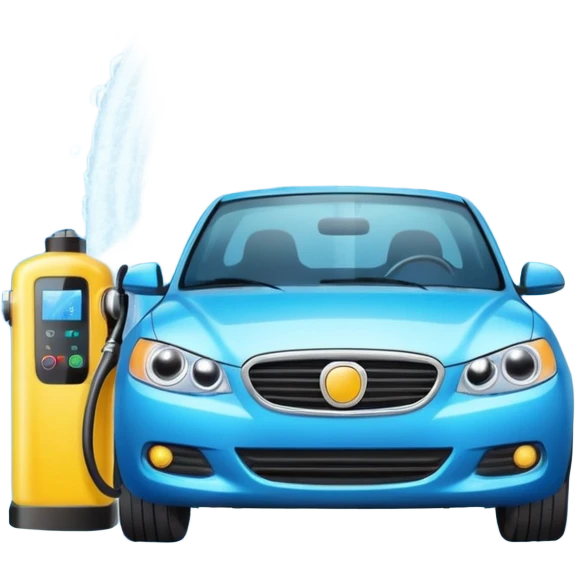 car wash with automatic car wash machine and car emoji