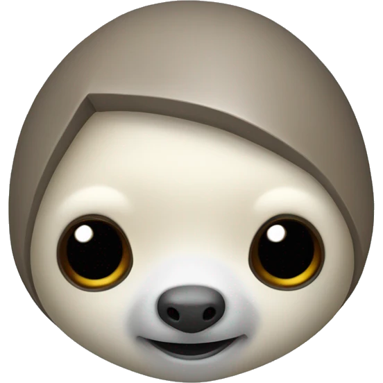 cute robotic sloth, head onl emoji