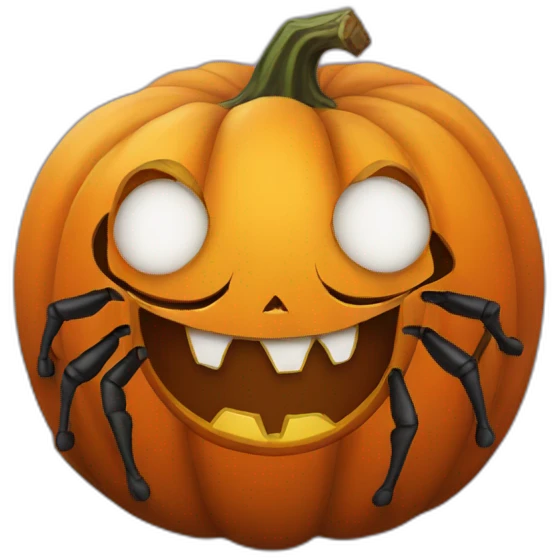 Pumpkin with a spider onside emoji