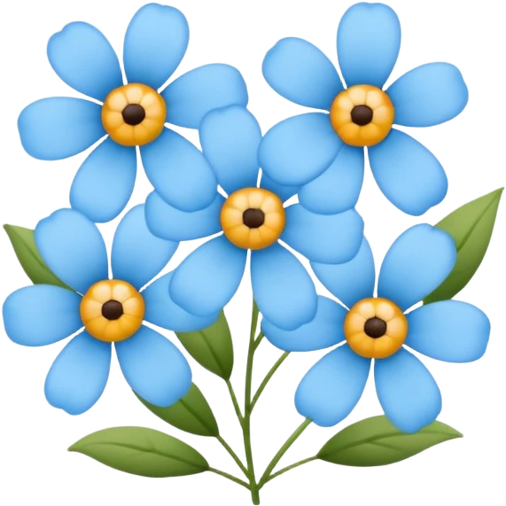light blue small flowers cute  emoji