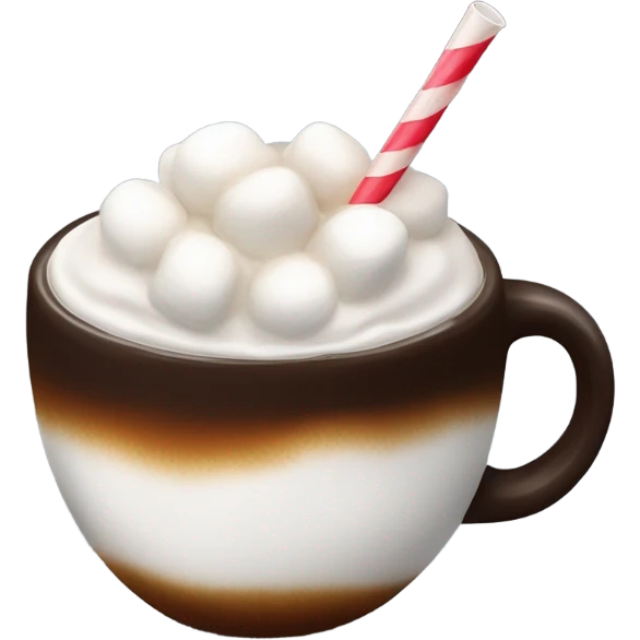 cup of coffee with marshmellows and straw emoji