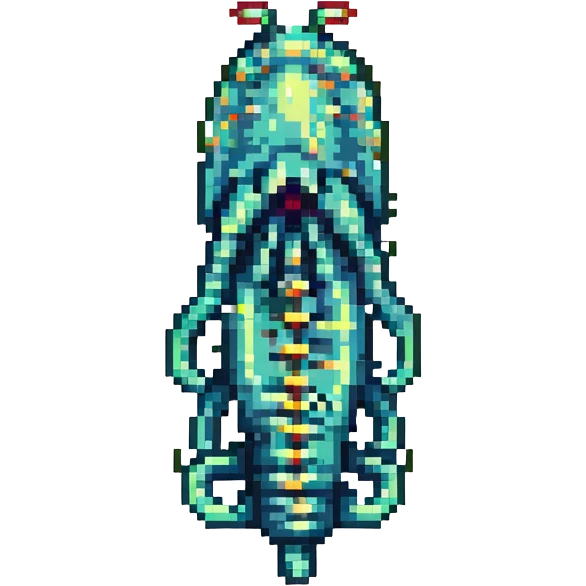 MRI parasitic embryo, digital, fetal small shape, eerie, horror, pupa, crystalis, in-utero, sea-life, siphonophore, polyp, Cnidaria emoji
