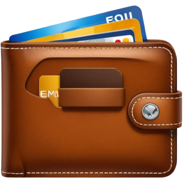 portefeuille marron avec billet et carte bancaire emoji