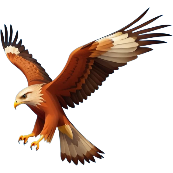 Red kite bird flying in sky emoji
