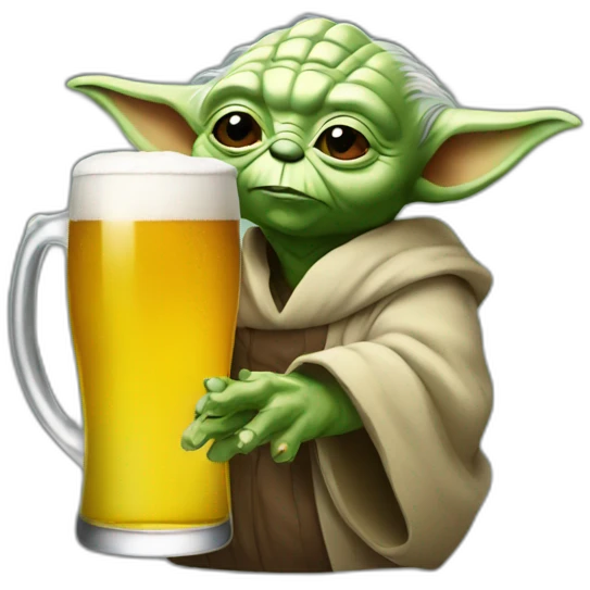 Yoda drink a beer emoji