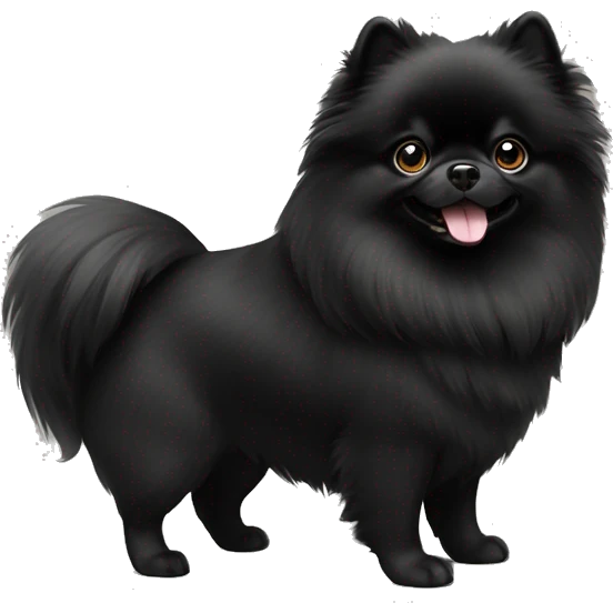 Solid black Pomeranian emoji