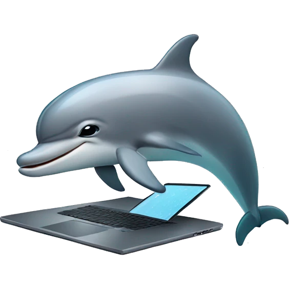 dolphin with a laptop emoji