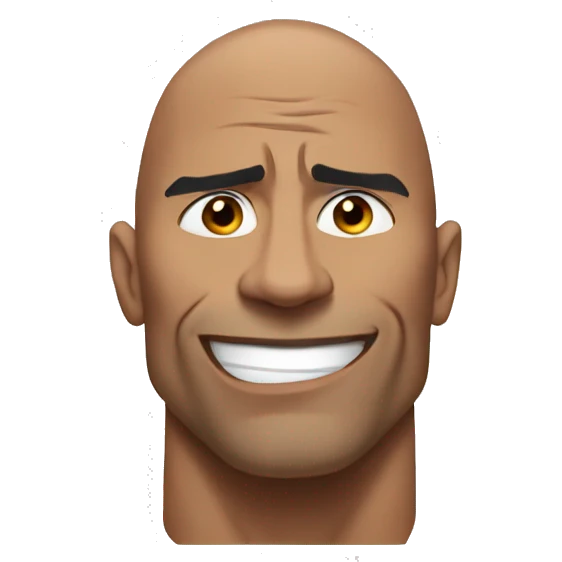 The rock squinting emoji