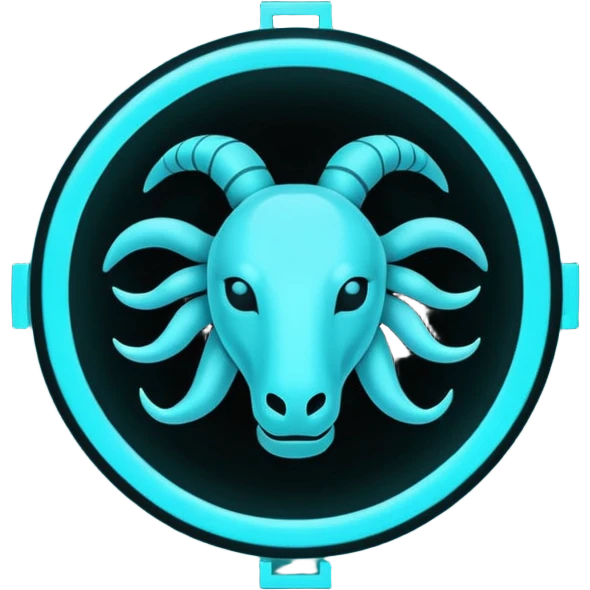 "A minimalistic glowing zodiac symbol ♓, centered on a dark cosmic background, symbol color #00d9ff, clean design, modern and luminous" emoji