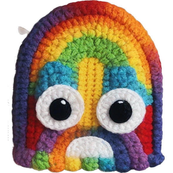 Rainbow crochet emoji
