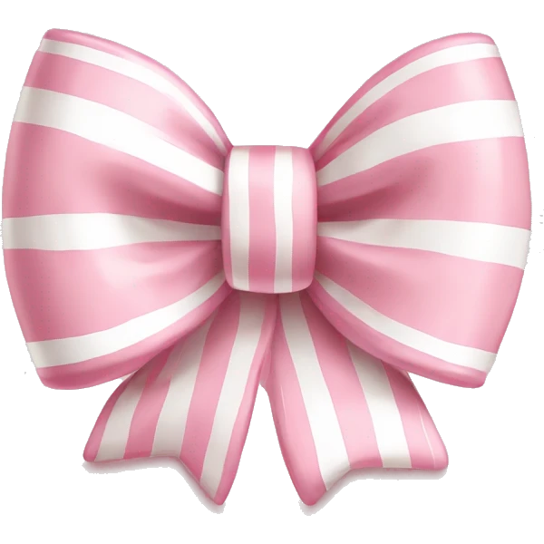 Cute Light pink and white striped bow  emoji