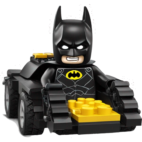 Lego batman with batmobile emoji