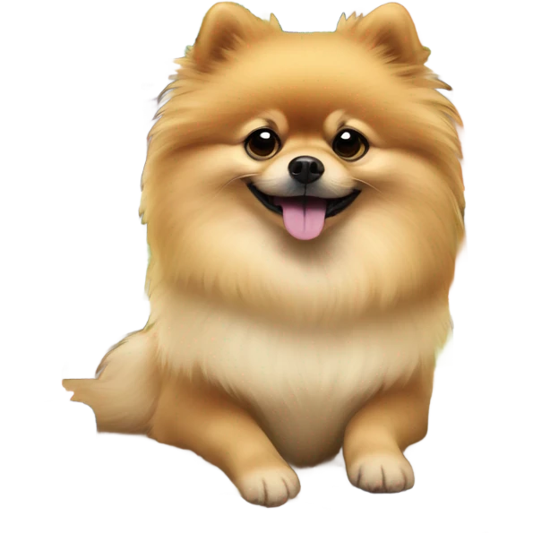 Clever Pomeranian  with books emoji
