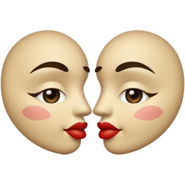 beige colored kiss print (NO FACE) emoji