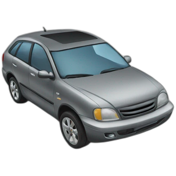 Car driving on a computer emoji